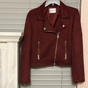 Burgundy Suede textured jacket by Vigoss, size M.